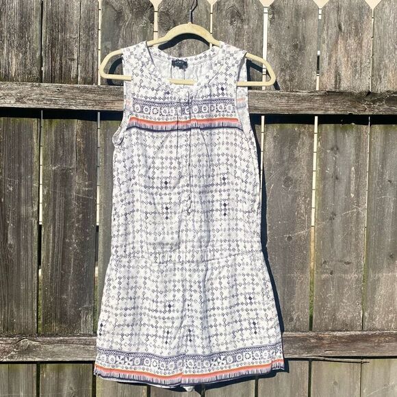 Loft Linen Blend Geometric Print Romper | S - Picture 1 of 5